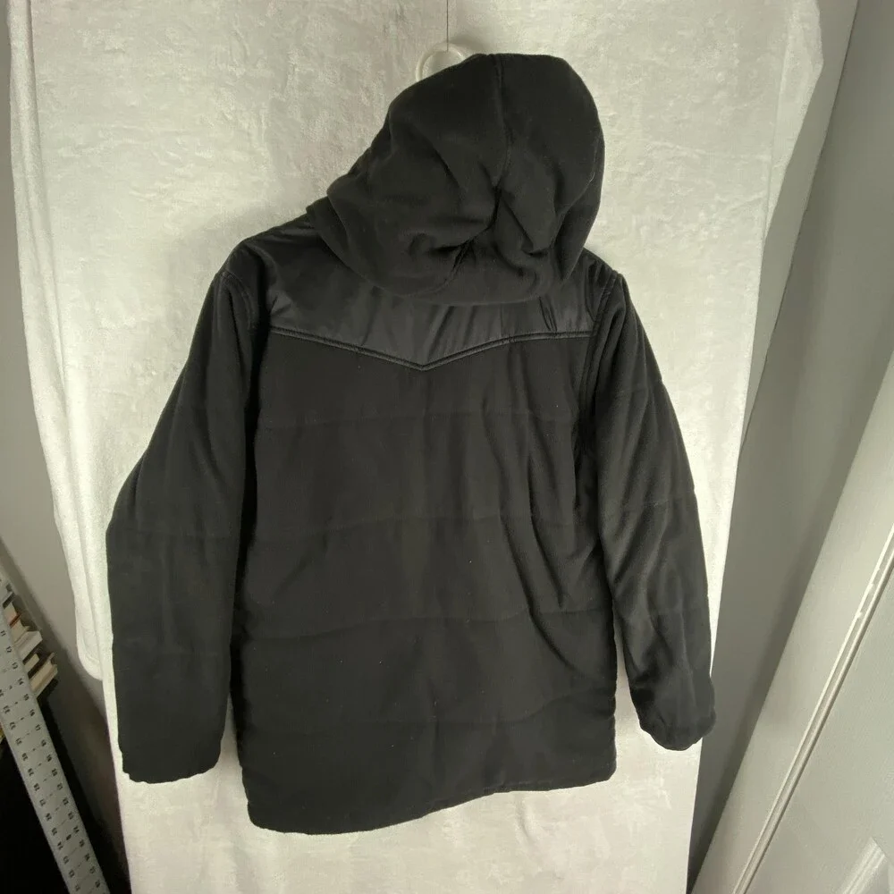 The North Face Jacket Boys Large 14/16 Black Reversible Fleece Puffer Hooded